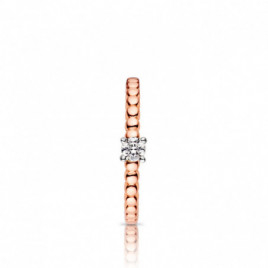 Bague Solitaire OR Rose 750 ml Diamant