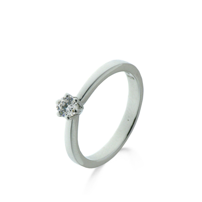 Bague Solitaire OR Blanc 750 ml Diamant