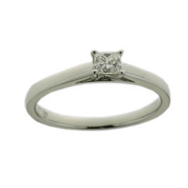 Bague Solitaire OR Blanc 750 ml Diamant