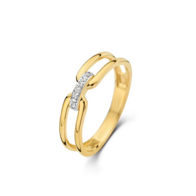 Bague OR Jaune et Blanc750 ml Diamants