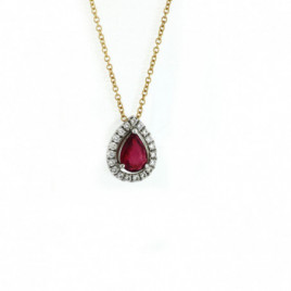 Collier OR Jaune 750 ml Diamants & Rubis