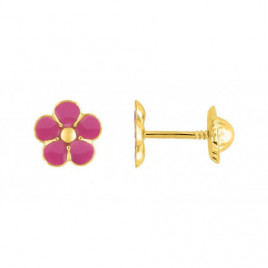 Boucles d'oreilles OR Jaune 750 ml Fleurs