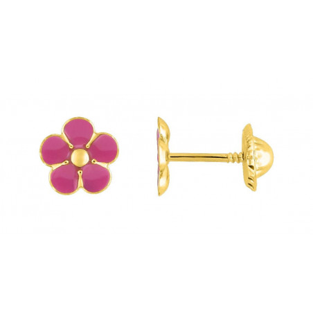 Boucles d'oreilles OR Jaune 750 ml Fleurs