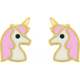 Boucles d'oreilles OR Jaune 750 ml Licorne