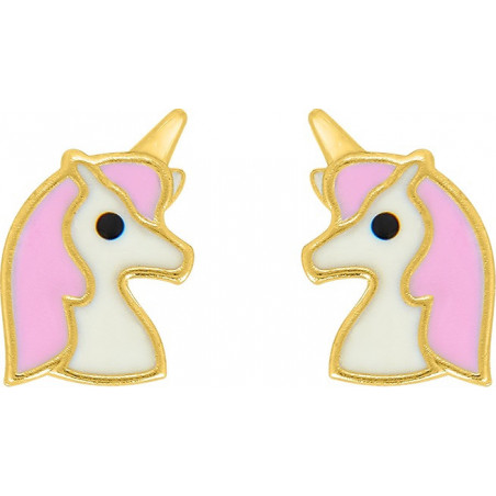 Boucles d'oreilles OR Jaune 750 ml Licorne