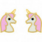 Boucles d'oreilles OR Jaune 750 ml Licorne