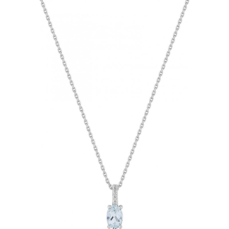 Collier OR Blanc 750 ml Diamants & Aigue Marine