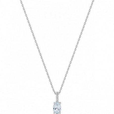 Collier OR Blanc 750 ml Diamants & Aigue Marine