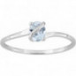 Bague OR Blanc 750 ml Aigue Marine