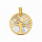 Pendentif OR Jaune 750 ml Arbre de Vie & Nacre