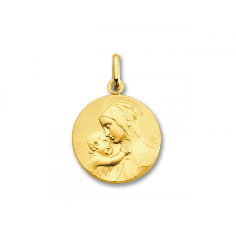 Médaille Vierge à l'Enfant OR Jaune 750 ml