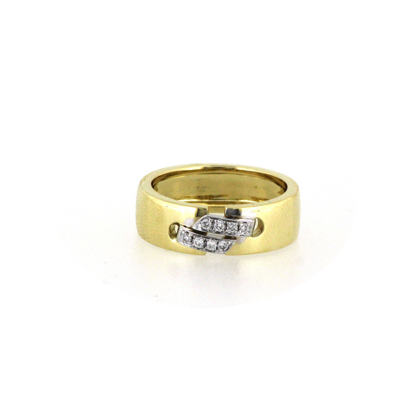 Bague OR Jaune & Blanc 750 ml Diamants