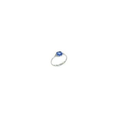 Bague OR Blanc 750 ml Diamants & Tanzanite