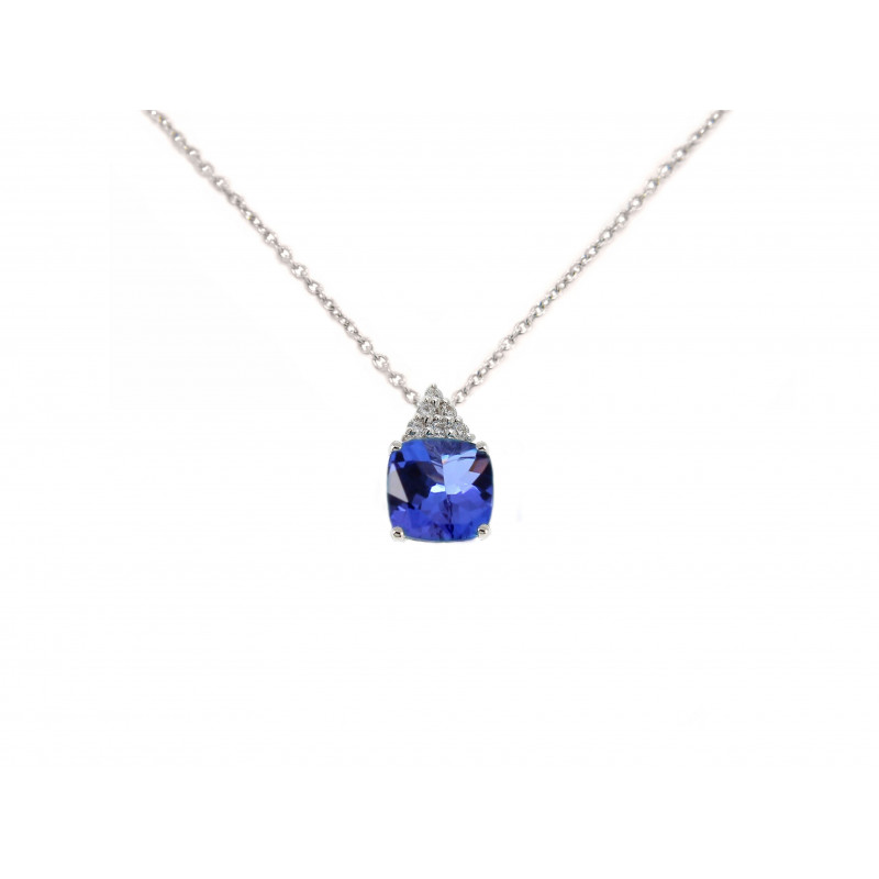 Collier OR Blanc 750 ml Diamants & Tanzanite