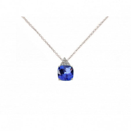 Collier OR Blanc 750 ml Diamants & Tanzanite