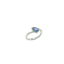 Bague OR Blanc 750 ml Diamants & Tanzanite