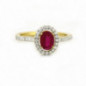 Bague OR Jaune 750 ml Diamants & Rubis