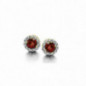 Boucles d'oreilles OR Jaune et OR Blanc 750 ml Rubis