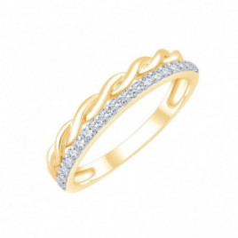 Bague OR Jaune et Blanc 750 ml Diamants