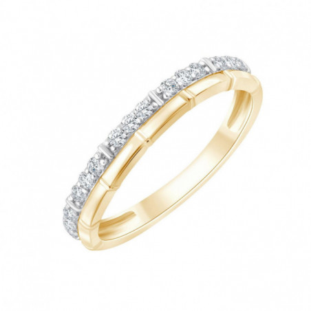 Bague OR Jaune et Blanc 750 ml Diamants