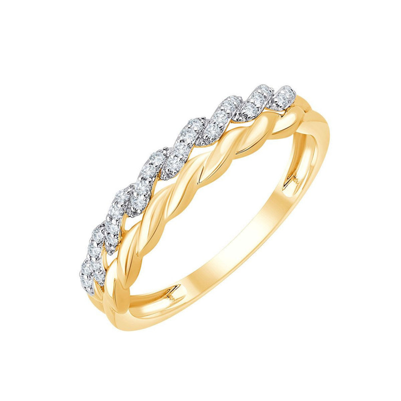 Bague OR Jaune et Blanc 750 ml Diamants