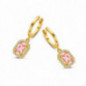 Boucles d'oreilles NAIOMY Argente 925 ml Plaqué or Zirconium Rose & Blanc