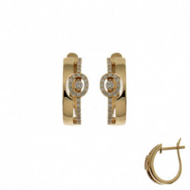 Boucles d'oreille OR Jaune 750 ml Diamants