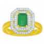 Bague OR Jaune et Blanc 750 ml Diamants & Emeraude