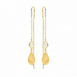 Boucles d'oreilles OR Jaune 750 ml Aventurine