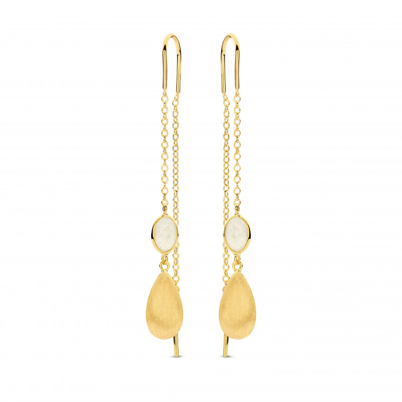 Boucles d'oreilles OR Jaune 750 ml Aventurine