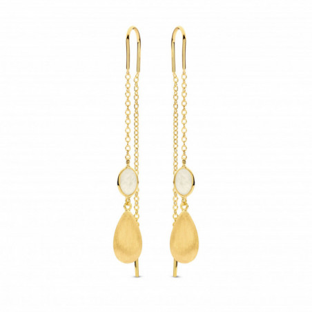 Boucles d'oreilles OR Jaune 750 ml Aventurine