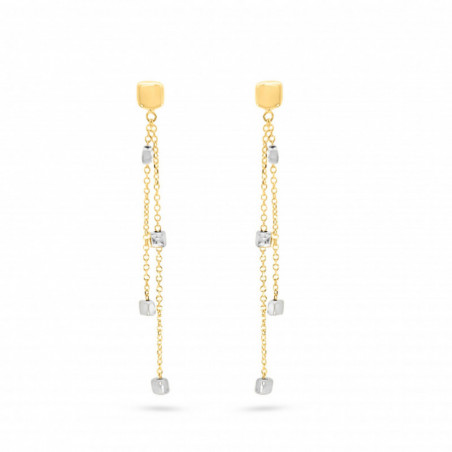 Boucles d'oreilles OR Jaune et Blanc 750 ml