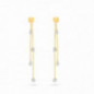 Boucles d'oreilles OR Jaune et Blanc 750 ml