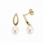 Boucles d'oreilles OR Jaune 750 ml Perles d'eau douce