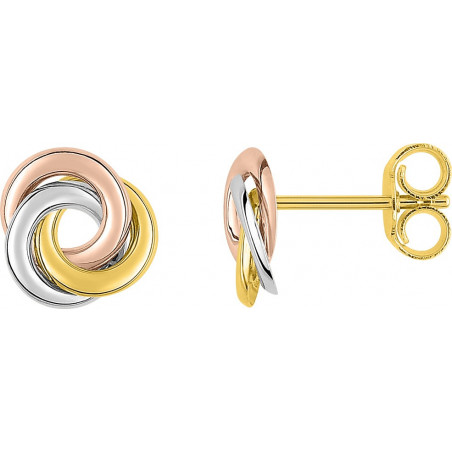 Boucles d'oreilles OR Blanc, Jaune et Rose 750 ml