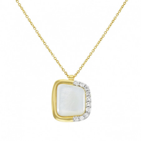 Collier OR Jaune 750 ml Diamants et Nacre