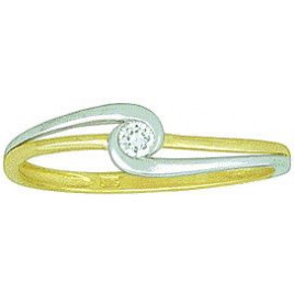 Bague OR Blanc et Jaune 750 ml Diamant