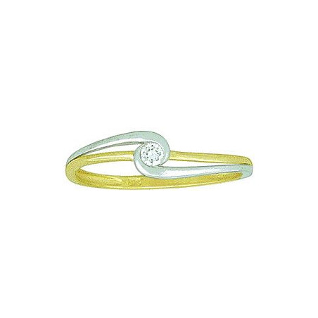 Bague OR Blanc et Jaune 750 ml Diamant