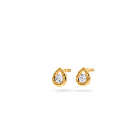 Boucles d'oreilles OR Jaune 750 ml Diamants