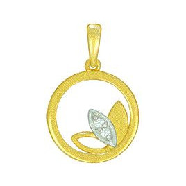 Pendentif OR Jaune et Blanc 750 ml Diamants