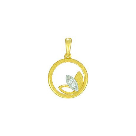 Pendentif OR Jaune et Blanc 750 ml Diamants