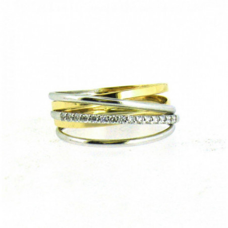 Bague OR Blanc et Jaune 750 ml Diamants