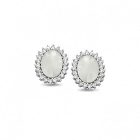 Boucles d'oreilles NAIOMY Argent 925 ml Zirconium et Nacre