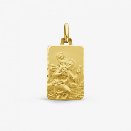 Médaille baptême Saint Christophe - Traversée du fleuve OR Jaune 750 ml