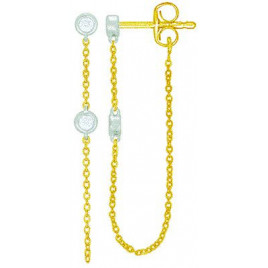 Boucles d'oreilles OR Jaune et Blanc 750 ml Diamants