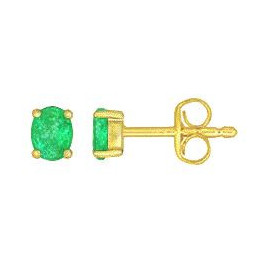 Boucles d'oreilles OR Jaune 750 ml Emeraudes