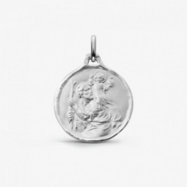 Médaille baptême Saint Christophe - Géant de Canaan OR Blanc 750 ml