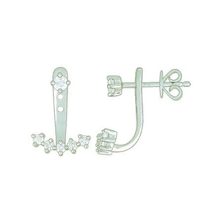 Boucles d'oreilles OR Blanc 750 ml Diamants