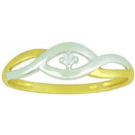 Bague OR Jaune et Blanc 750 ml Diamant