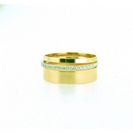 Bague OR Jaune et Blanc 750 ml Diamants